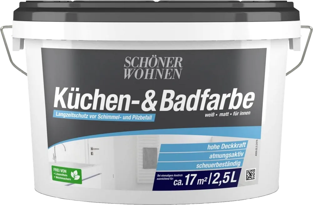 2,5L Schöner Wohnen Küchen-& Badfarbe matt, 0000 Weiß Versand Am Gleichen Tag