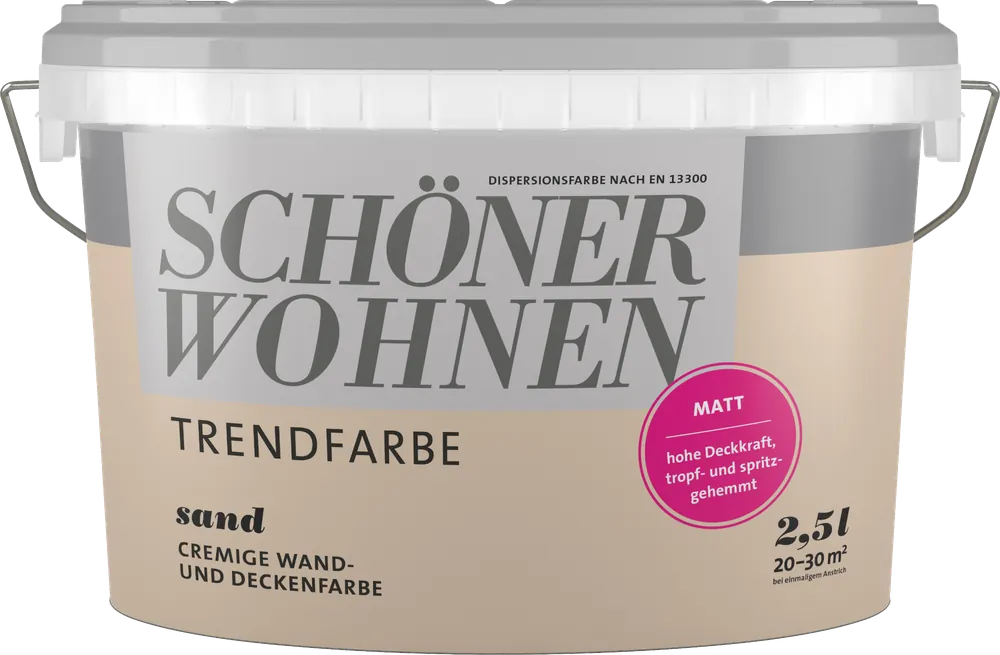 2,5L Schöner Wohnen - Trendfarbe Wandfarbe matt Sand Abverkauf