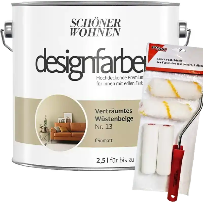 2,5L SW Designfarbe Verträumtes Wüstenbeige 13 +Rollerset Neu Im Sortiment