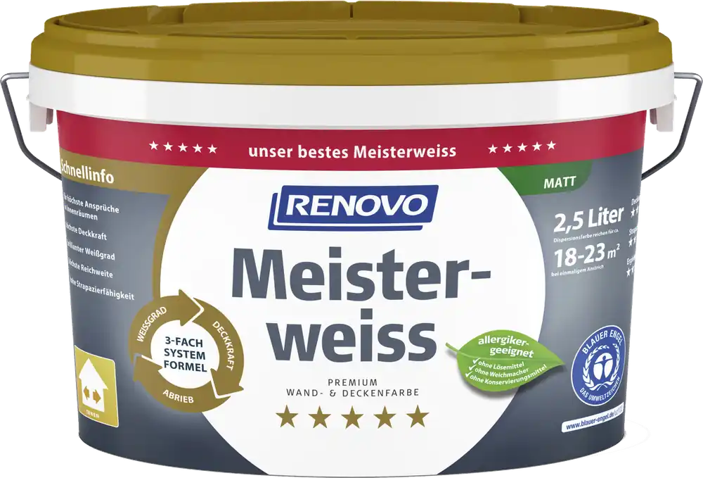 2,5Liter Renovo Meisterweiss weiß Schneller Versand