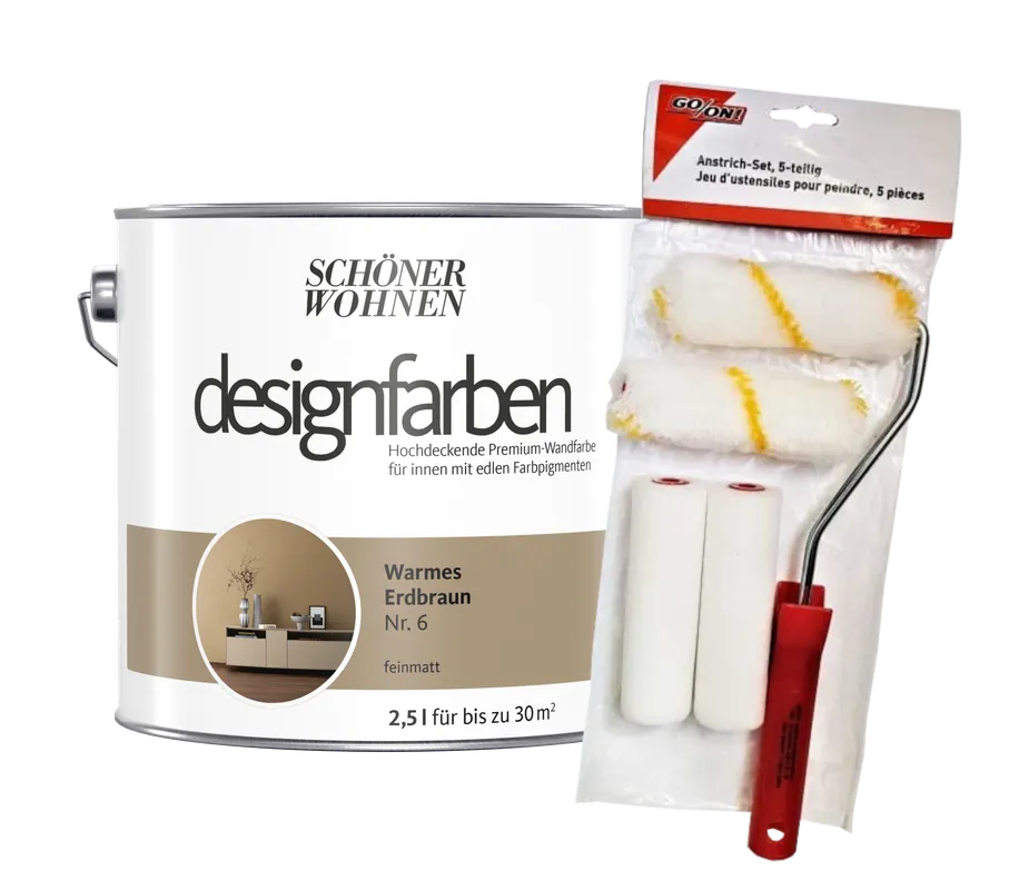 2,5L SW Warmes Erdbraun 6 +Rollerset Garantierte Lieferung