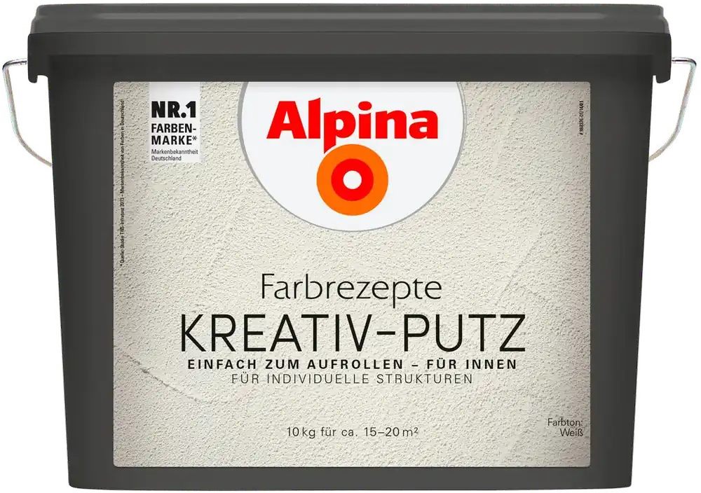 10kg ALPINA Farbrezepte Kreativputz Weiß matt Preis Gesenkt