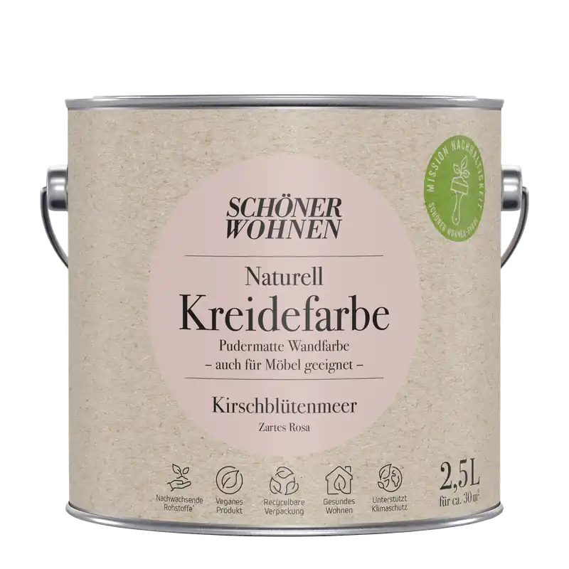 2,5L Schöner Wohnen Naturell Kreidefarbe Kirschblütenmeer, Zartes Rosa Markenprodukt