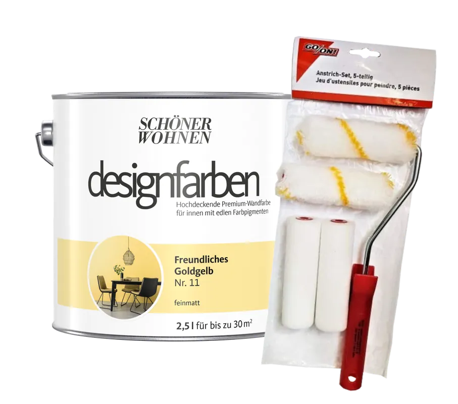 2,5L SW Freundliches Goldgelb 11 +Rollerset Top-Angebot