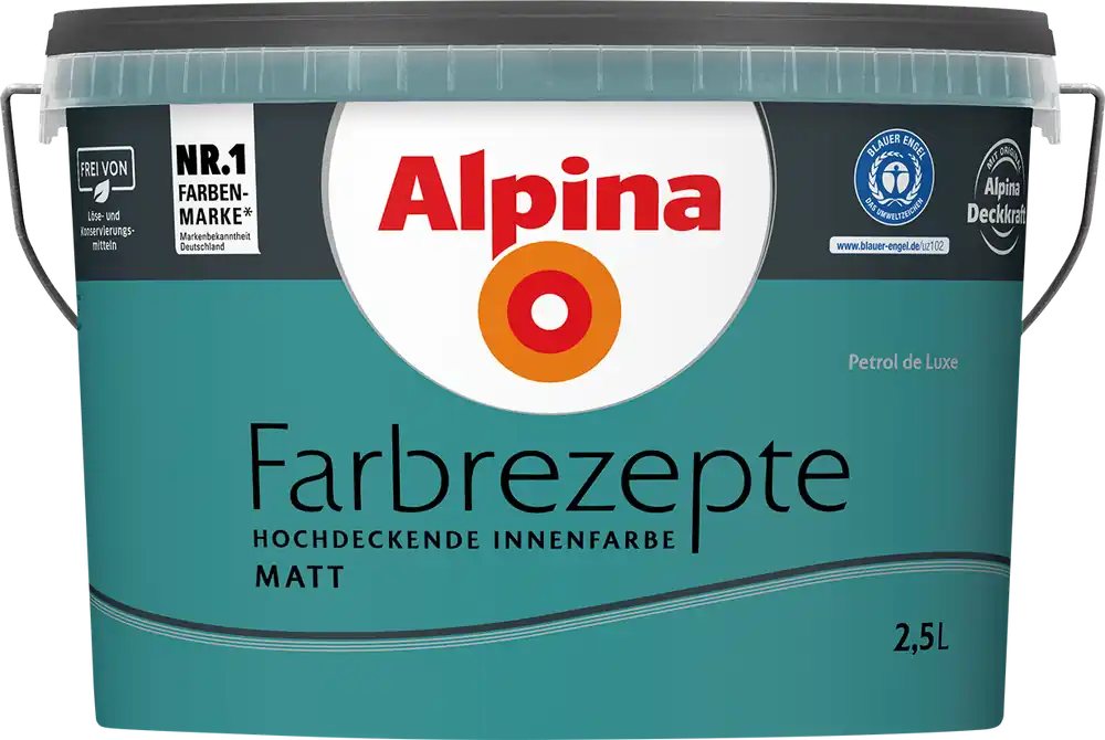 2,5L ALPINA Farbrezepte Petrol de Luxe, Matt Preisreduziert