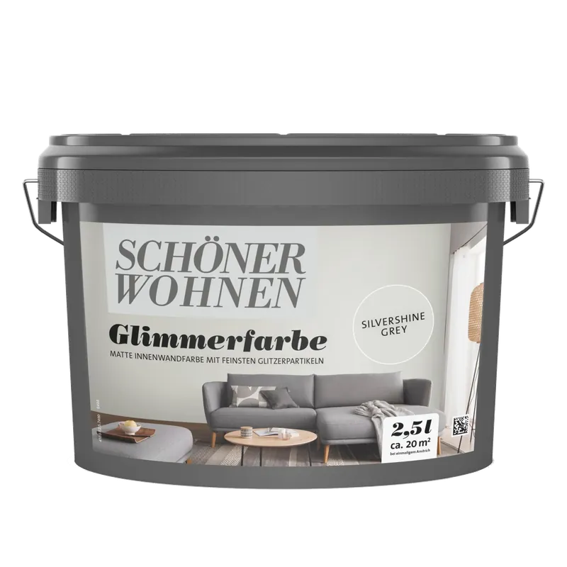 2,5L Schöner Wohnen Trendstruktur Glimmerfarbe, Silvershine Grey Neu Im Sortiment