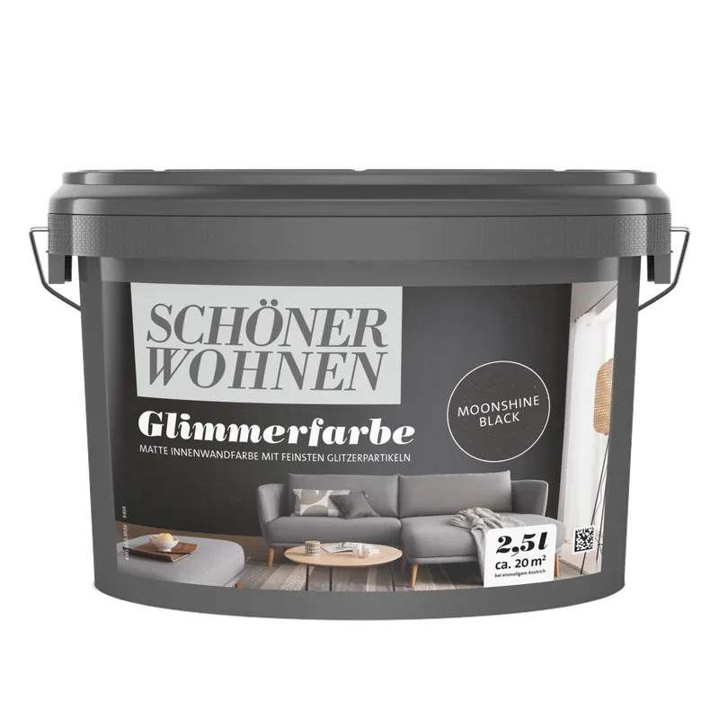 2,5L Schöner Wohnen Trendstruktur Glimmerfarbe, Moonshine Black Sichere Zahlung