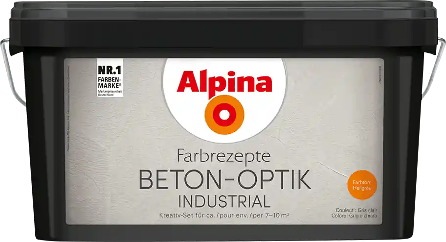 4,1L Alpina Farbrezepte Betonoptik, hellgrau matt Begrenztes Angebot