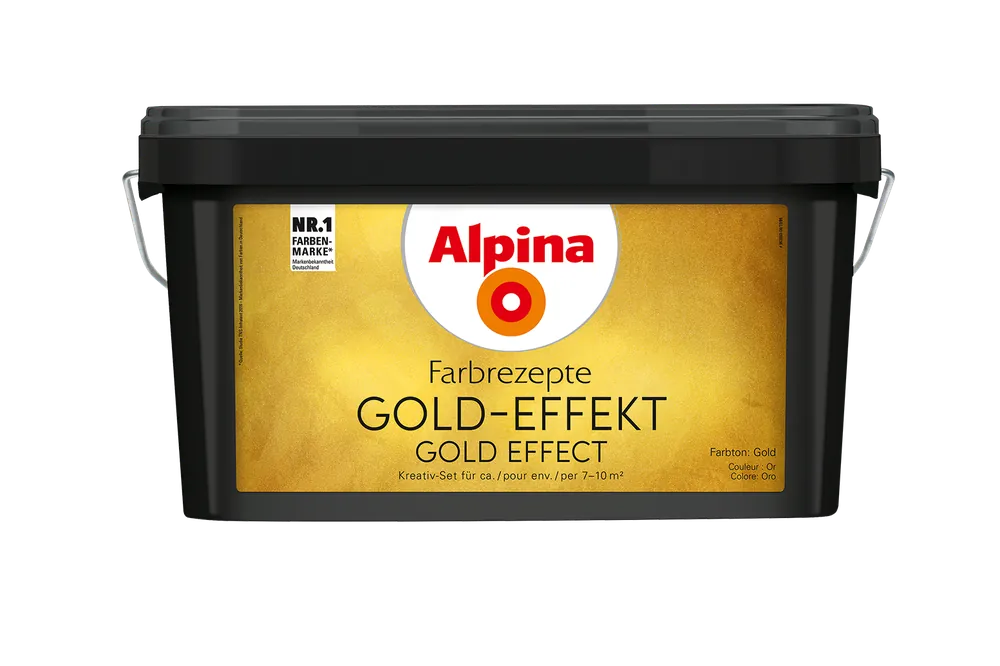 4L ALPINA Farbrezepte Gold-Effekt Set ca.7-10m² Garantierte Lieferung