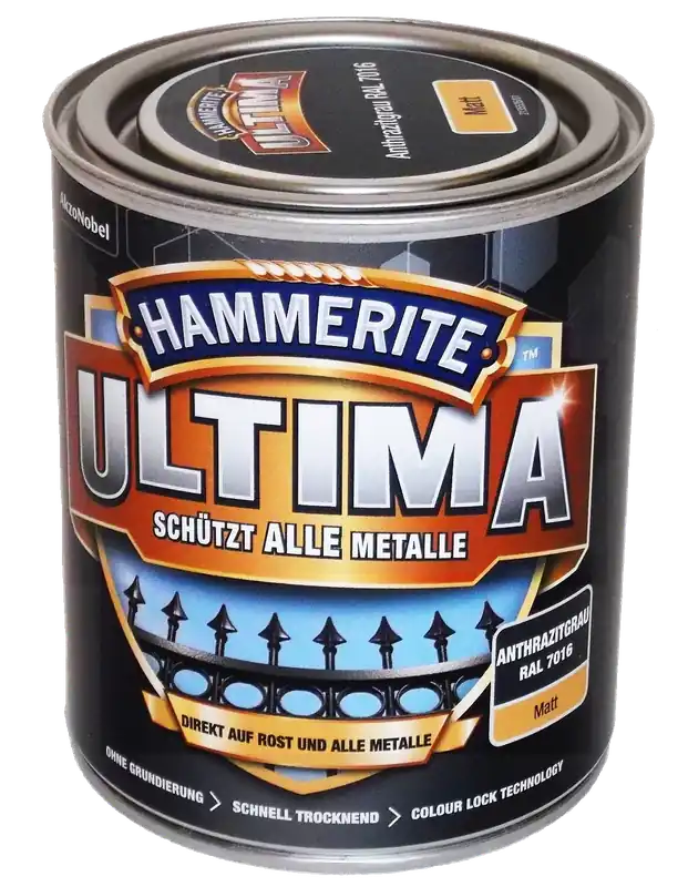 Neu 750ml Hammerite ULTIMA MSL matt Anthrazitgrau