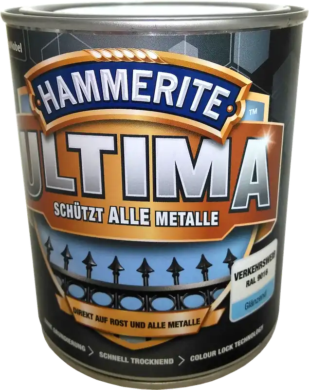 Neu Im Sortiment 750ml Hammerite ULTIMA MSL glz. Verkehrsweiß