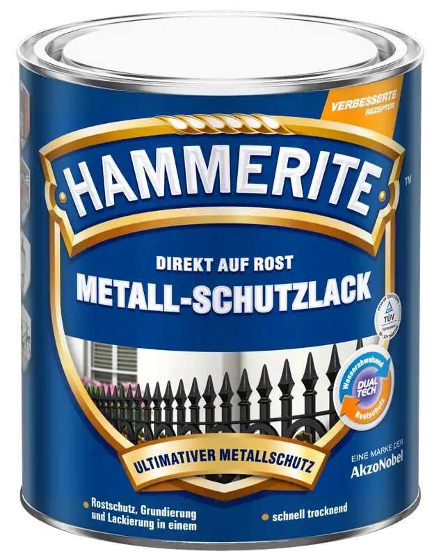 2,5 Liter Hammerite Msl glänzend schwarz Gratis Versand