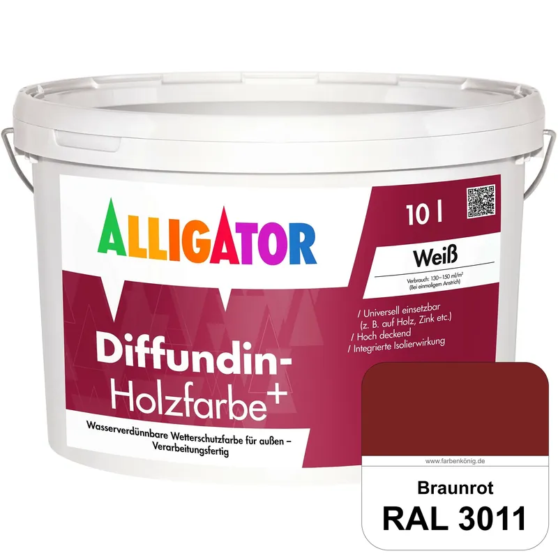 Abverkauf Diffundin-Holzfarbe+ (RAL 3011 Braunrot)