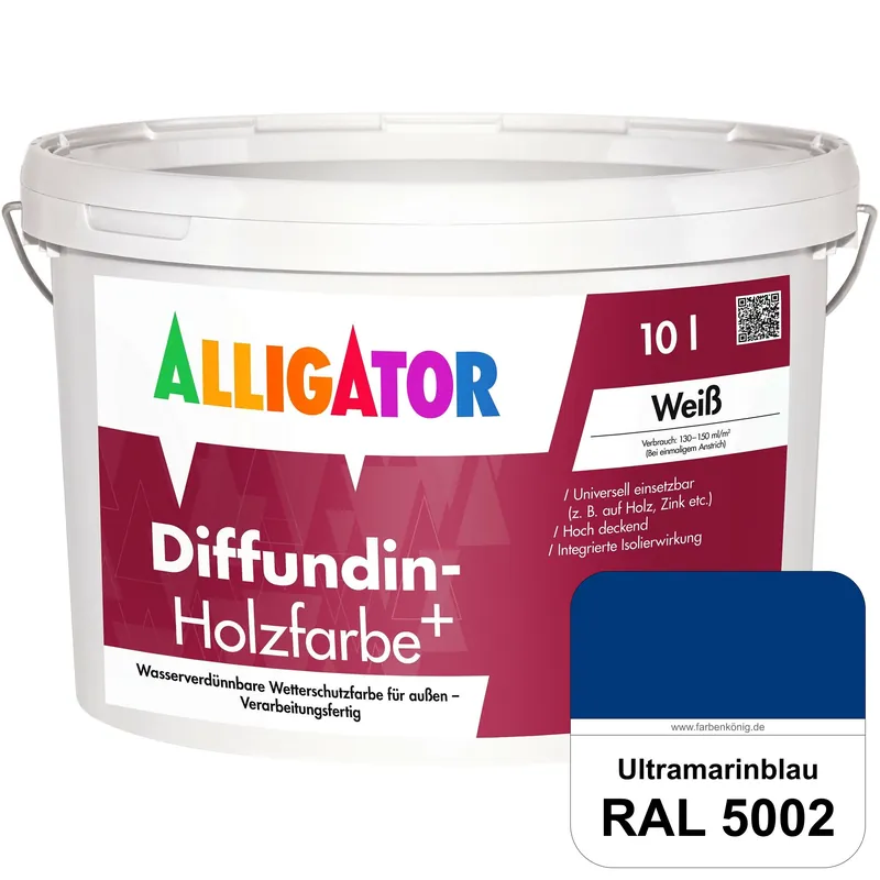 Abverkauf Diffundin-Holzfarbe+ (RAL 5002 Ultramarinblau)