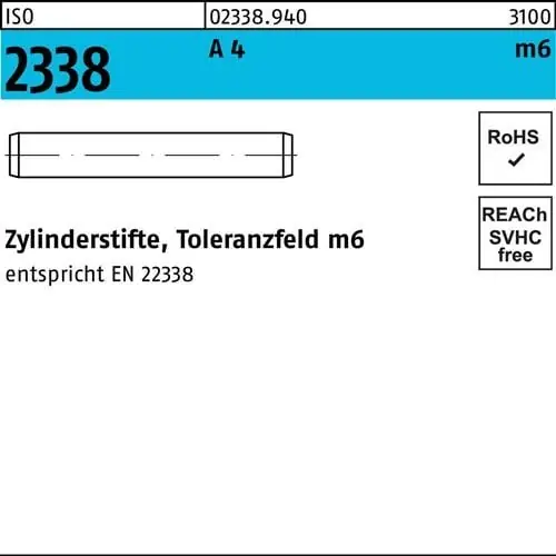 Zylinderstift ISO 2338 10 m6x 80 A 4 25 Stück Nur Für Kurze Zeit