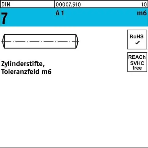 Zylinderstift DIN 7 10 m6x 16 A 1 100 Stück Sofort Bestellen