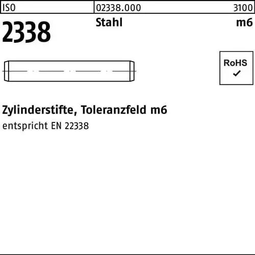 Zylinderstift ISO 2338 14 m6x 55 Stahl 25 Stück Mega-Angebot