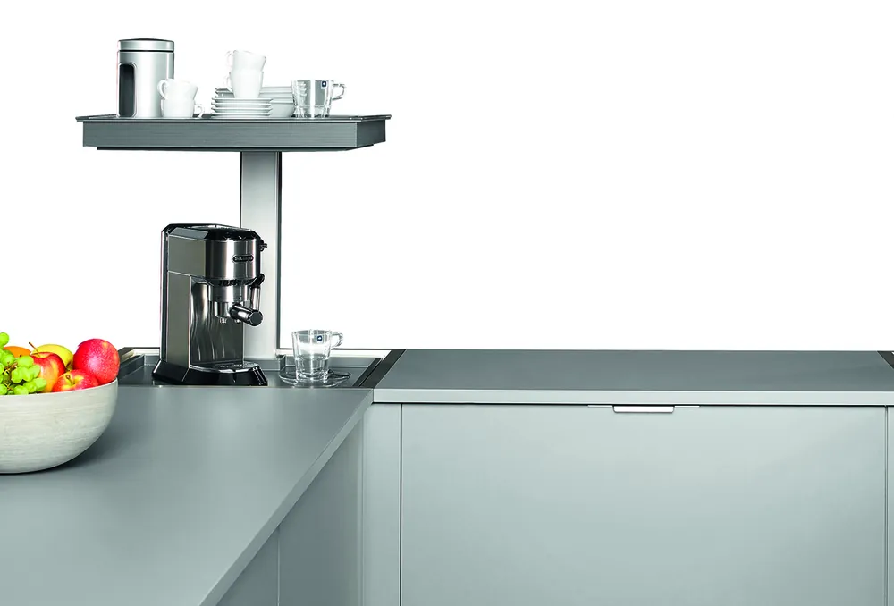 "Qanto" vertikal Eckschranklift, 2 Tablare, Bestseller