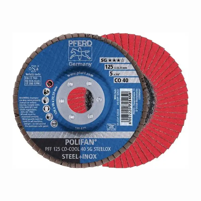 PFERD Fächerscheibe POLIFAN CO-COOL SG STEELOX Ø 125 mm Körnung 40 flach - 67660425 Kostenloser Versand
